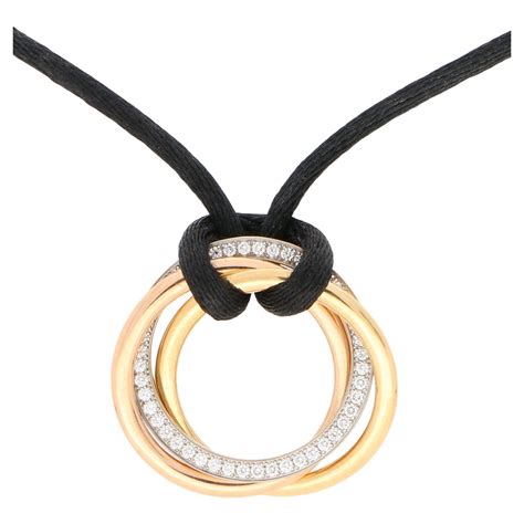 cartier trinity necklace with diamonds|cartier trinity with black gold.